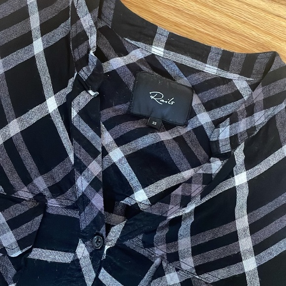 Rails Black and White Plaid Flannel Top - Picture 2 of 3